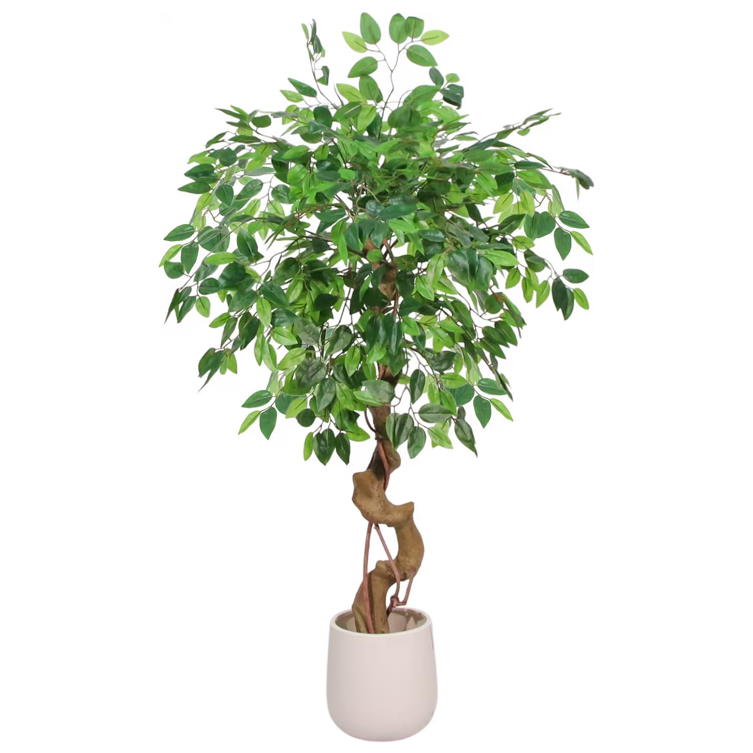 Photo 1 of 4FT Artificial Ficus Tree with White Planter