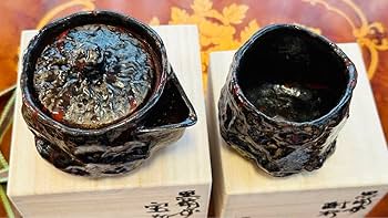 超稀少　人気作者　榊原啓司　黒備前　宝瓶  湯呑セット Amazon.co.jp: 超稀少 人気作者 榊原啓司 黒備前 宝瓶 湯呑