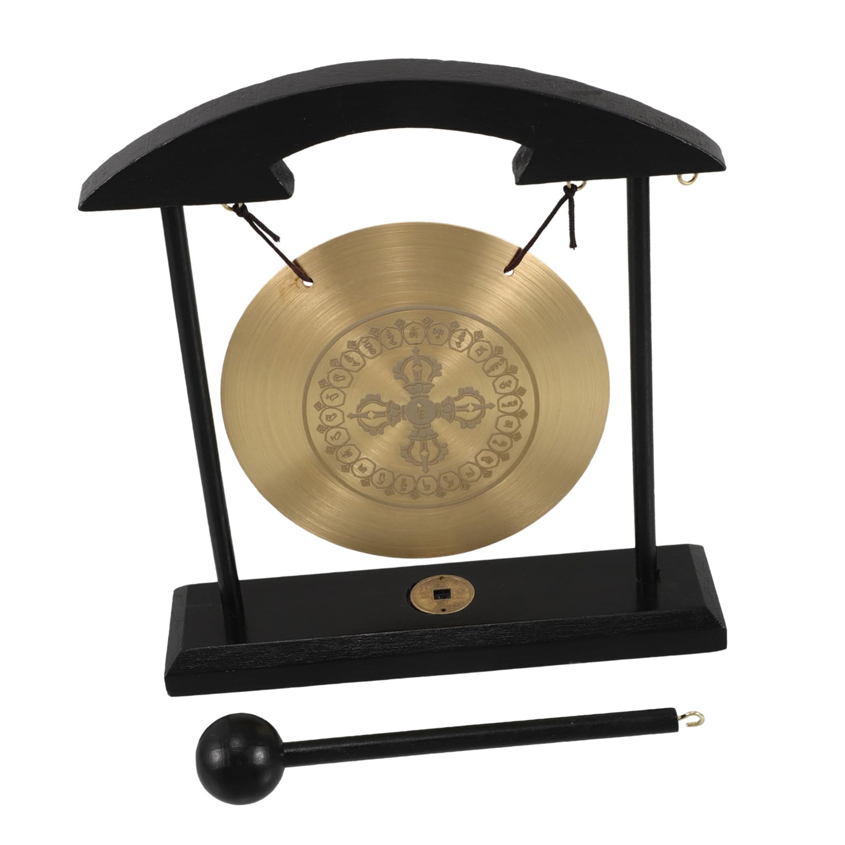 Gong de Latón Mini Vajra Feng Shui para Hogar y Meditación, Decoración de Escritorio, Símbolo de Prosperidad, Sonido Relajante, Adorno de Mesa Coleccionable