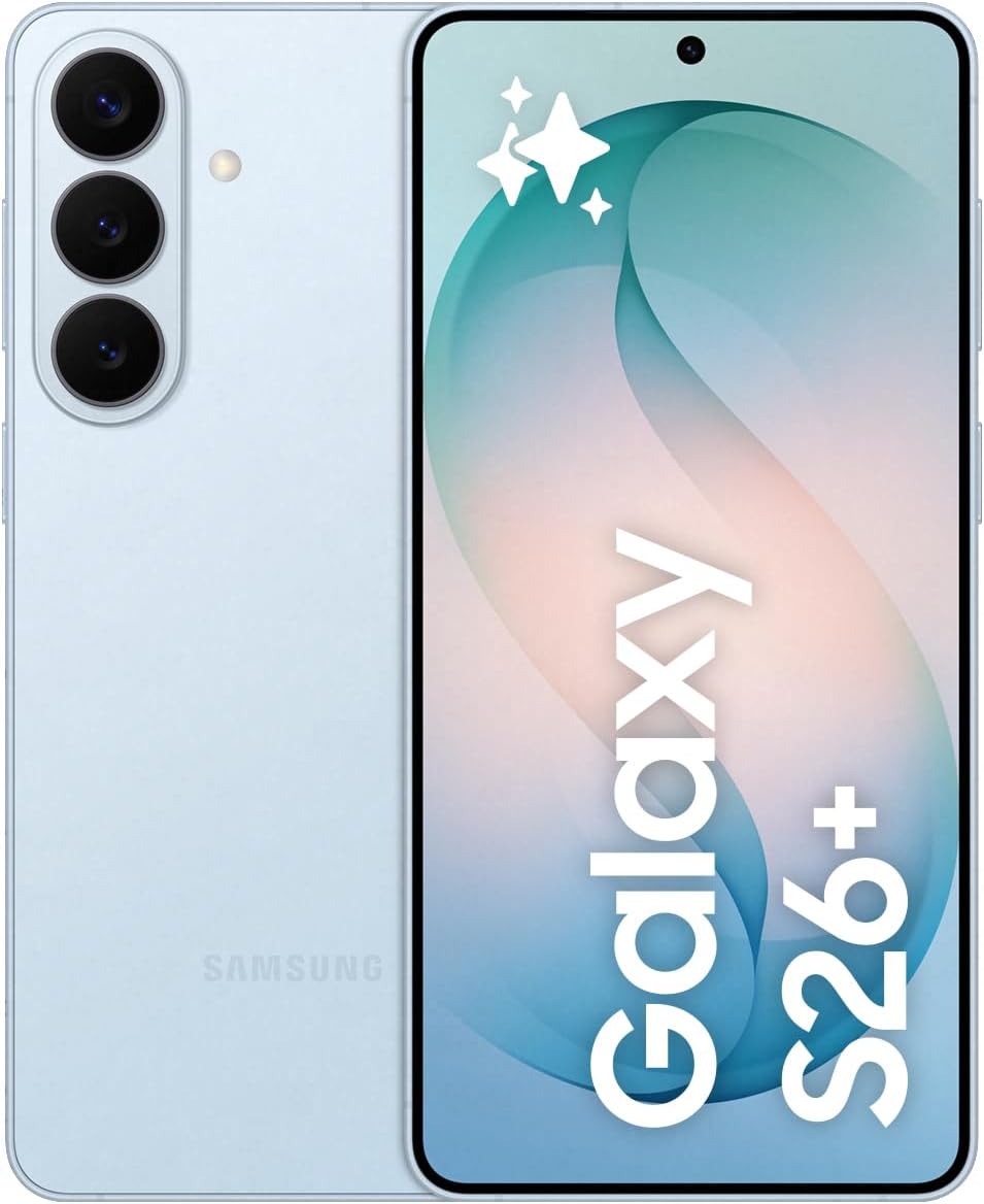 Samsung Galaxy S26+ AI Phone, Customised AP Processor, 50 MP Camera, 12 GB Memory, 512 GB Storage, 4900 mAh Battery, Galaxy AI, Sky Blue, 3 Year Extended Warranty (UK Version)
