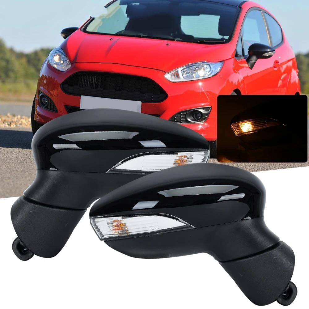 車のドア外部バックミラー アセンブリ フォード フィエスタ MK7 2013-2017 6 ワイヤー サイドミラー アセンブリ 加熱