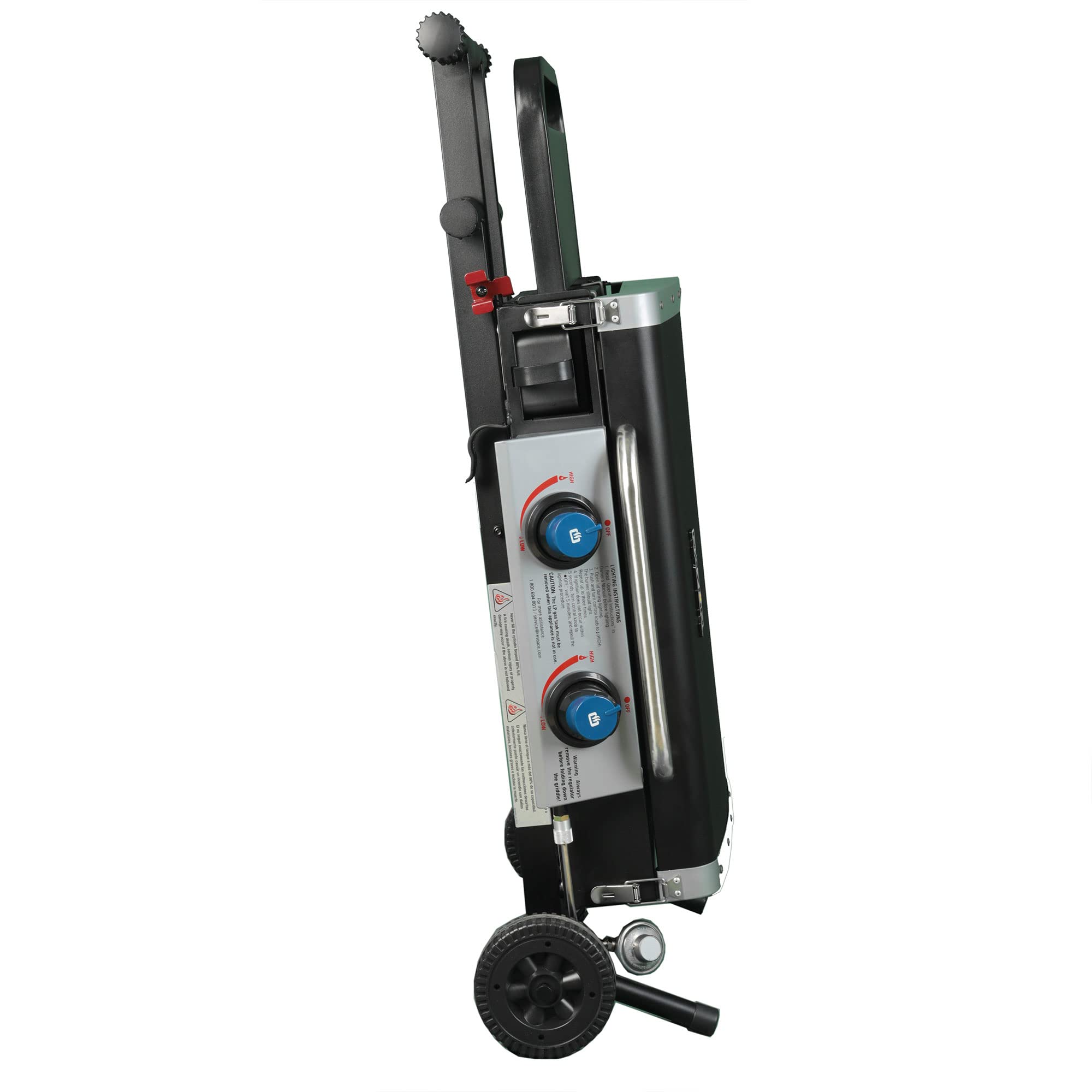 Razor Parrilla portátil de gas propano LP con tapa de cubierta superior, ruedas y estante de almacenamiento para cocinar en barbacoa, GGC2030M
