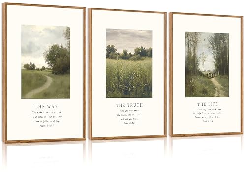 CHDITB christian Framed Canvas Wall Art, Inspirational Scripture Wall Decor,