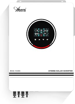 10.2KW Solar Hybrid Inverter All in One, 48V DC to 220V-230V AC On/Off Grid Pure Sine Wave Solar Inverter with 160A MPPT Charge Controller for Home Appliances, Work with Lead Acid & Lithium Battery