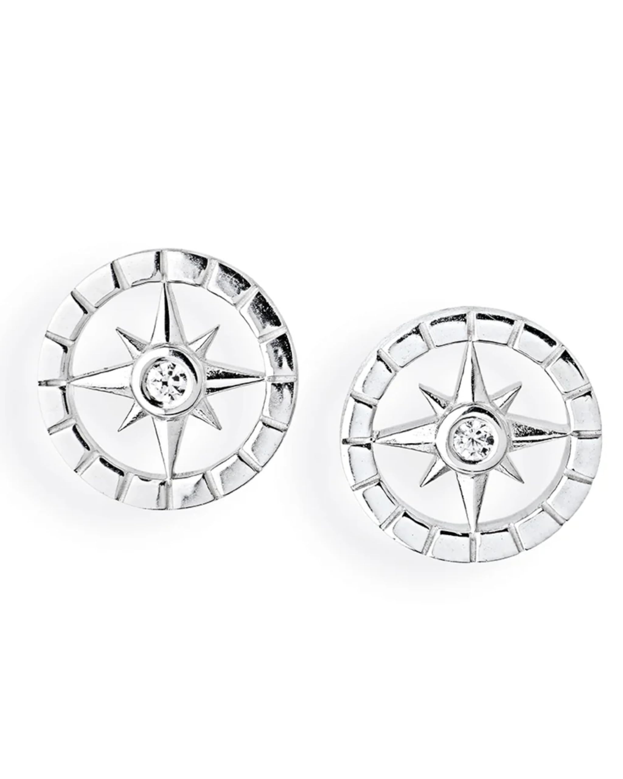 Heartbreaker "Windrose" Kompass-Ohrringe I Edle Zirkonia-Ohrstecker aus 925 Sterling Silber I Nickelfreie Damen-Ohrringe inkl. Verpackung I In Goldschmiedequalität gefertigt I LD WR 21