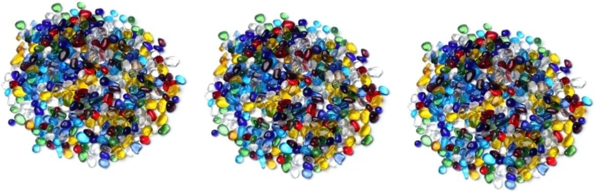 Alipis 3pcs 3-5mm Glass Gravel Glazed Stones for Fish Tank Decor Crystal Aquarium Ornament 500g Set Safe for Fresh Salt Water