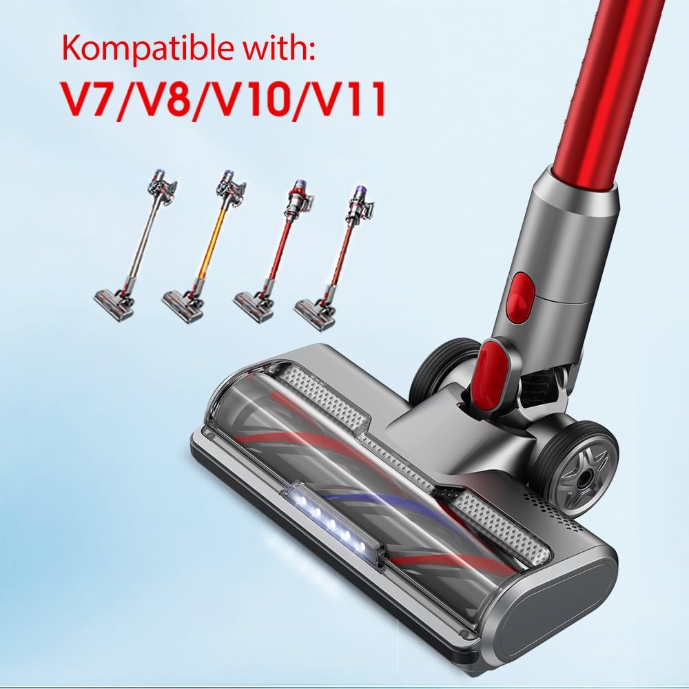 Zmotoryzowana głowica szczotki do podłóg dywanowych kompatybilna z Dyson V8 V7 V10 V11 odkurzacz głowica rolkowa wymiana szczotek akcesoria