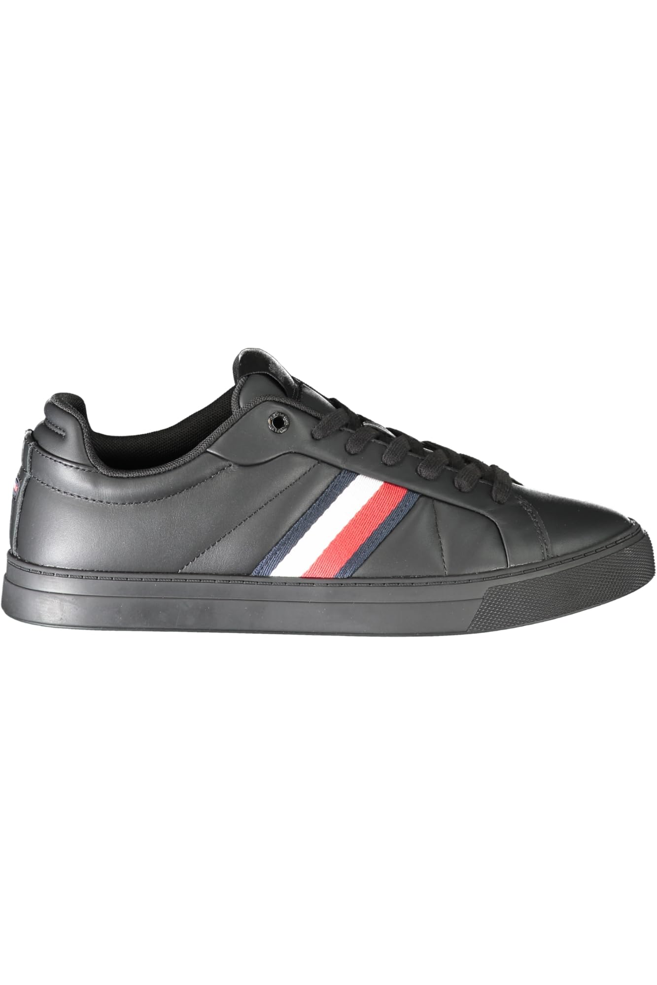 Tommy Hilfiger Men’s Icon Court Stripes Low Top Trainers, Black (Black), 11