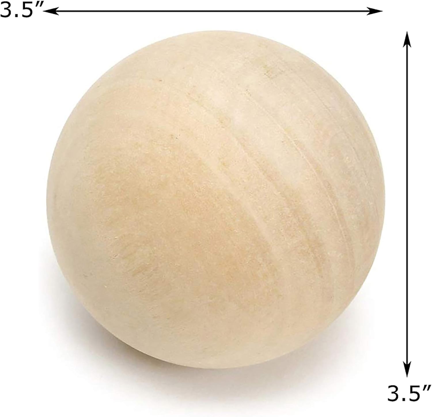 CYS EXCEL 3.5" Decorative Wood Ball (2 PCS) | Natural Round Unfinished Wood Sphere | DIY Arts & Crafts Wooden Balls