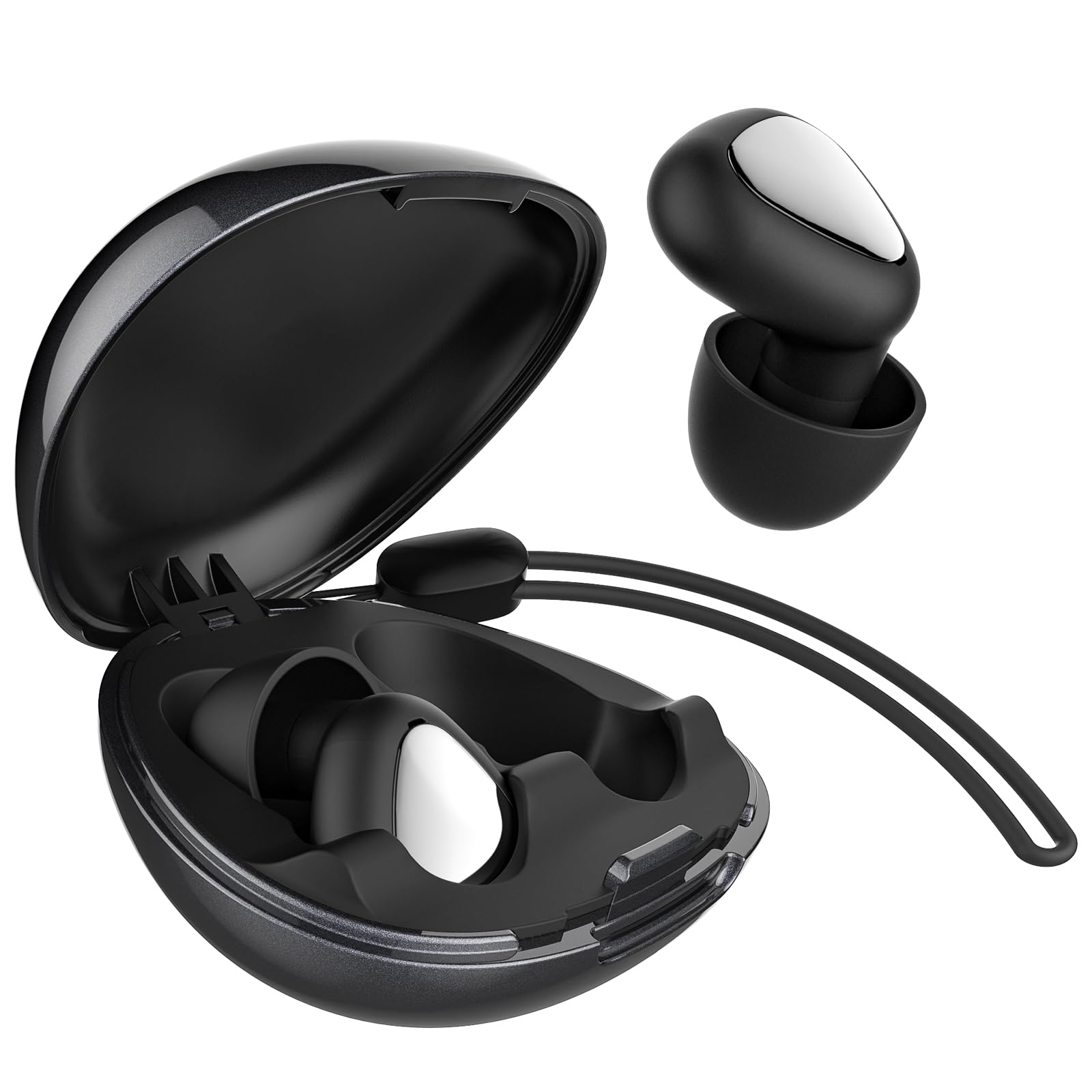 Ear Plugs for Sleeping, 45dB Noise Reduction Reusable Earplugs for Snoring, Travel, Work & Concerts, Hearing Protection with 8-Size (XS-L) Ear Tips