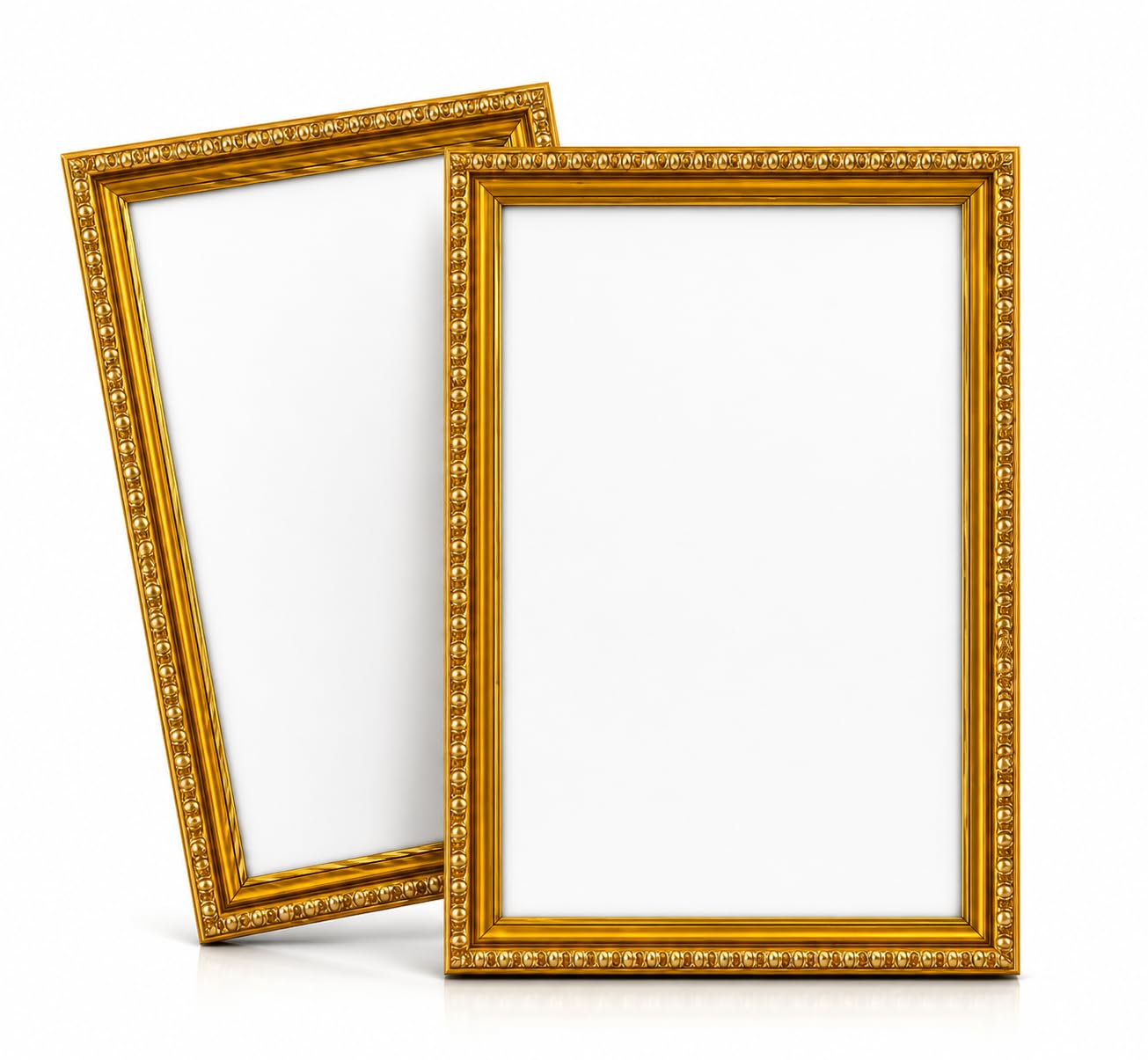 Golden Photo Frame A4 Size Set of 2 | Ornate Beaded Border, Gold Finish-image-14