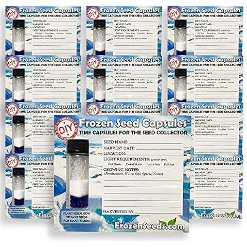 Frozen Seed Capsules 'Do-It-Yourself' DIY Small Seed Storage Capsules '12 Pack' - Ideal for Small Seeds - The Very Best in Proper Long-Term Seed Storage Cover