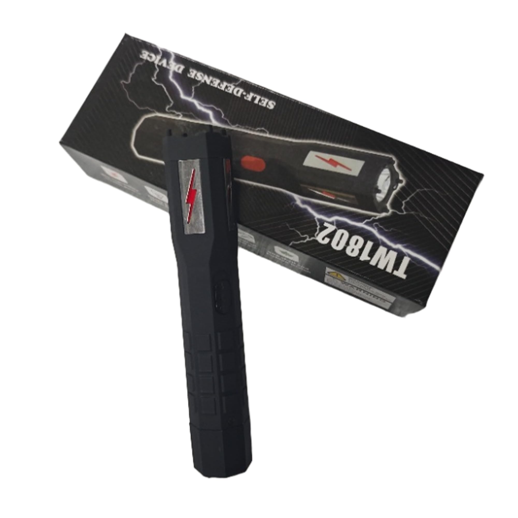 TW-1802 Type Stun Gun Ultrapowerful Rechargeable for Men Women for Car & Self Defense Tactical Flashlight