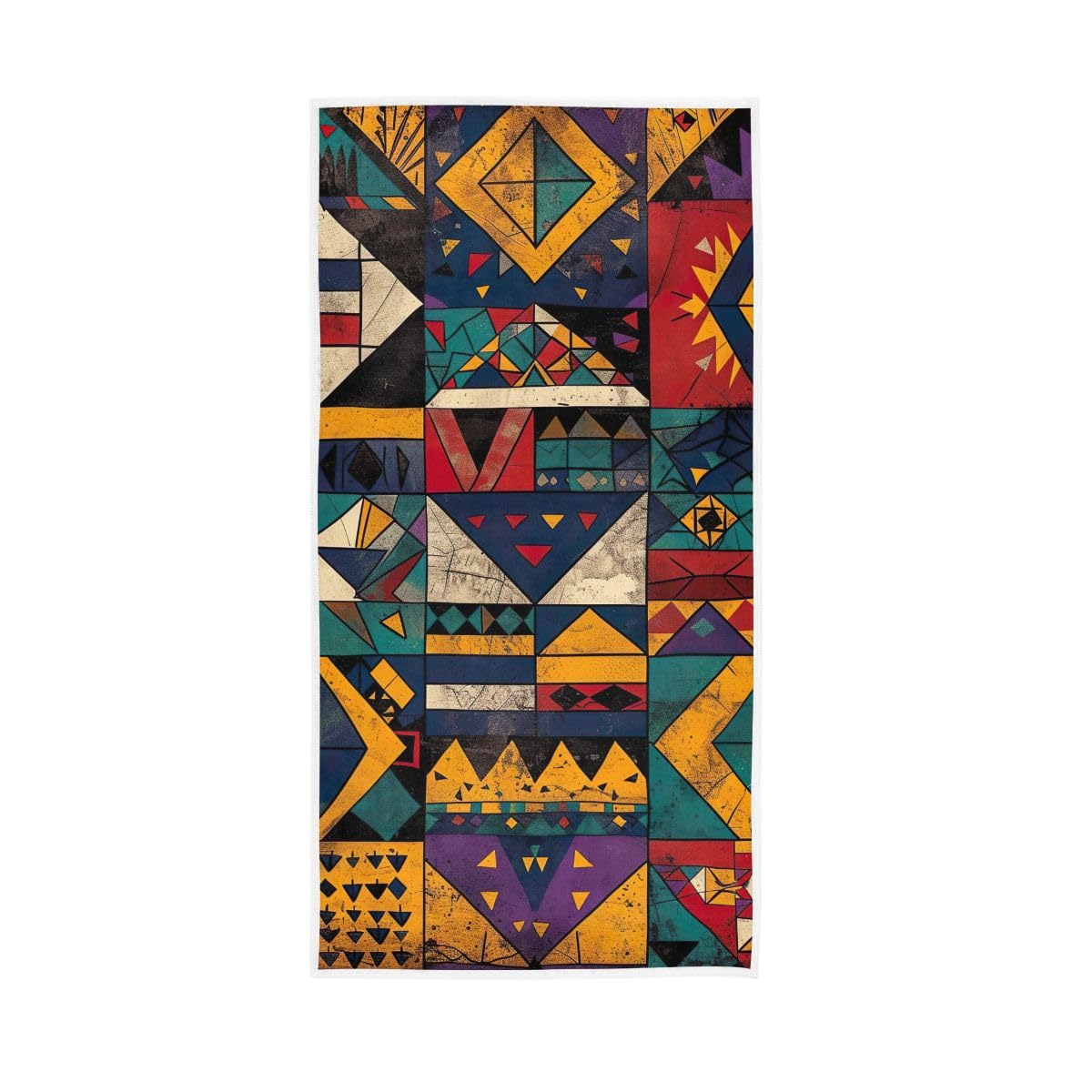 LSRCPD Traditional African Geometric Hand Towels Soft Washcloths Shower Towels 15 x 30 Inch