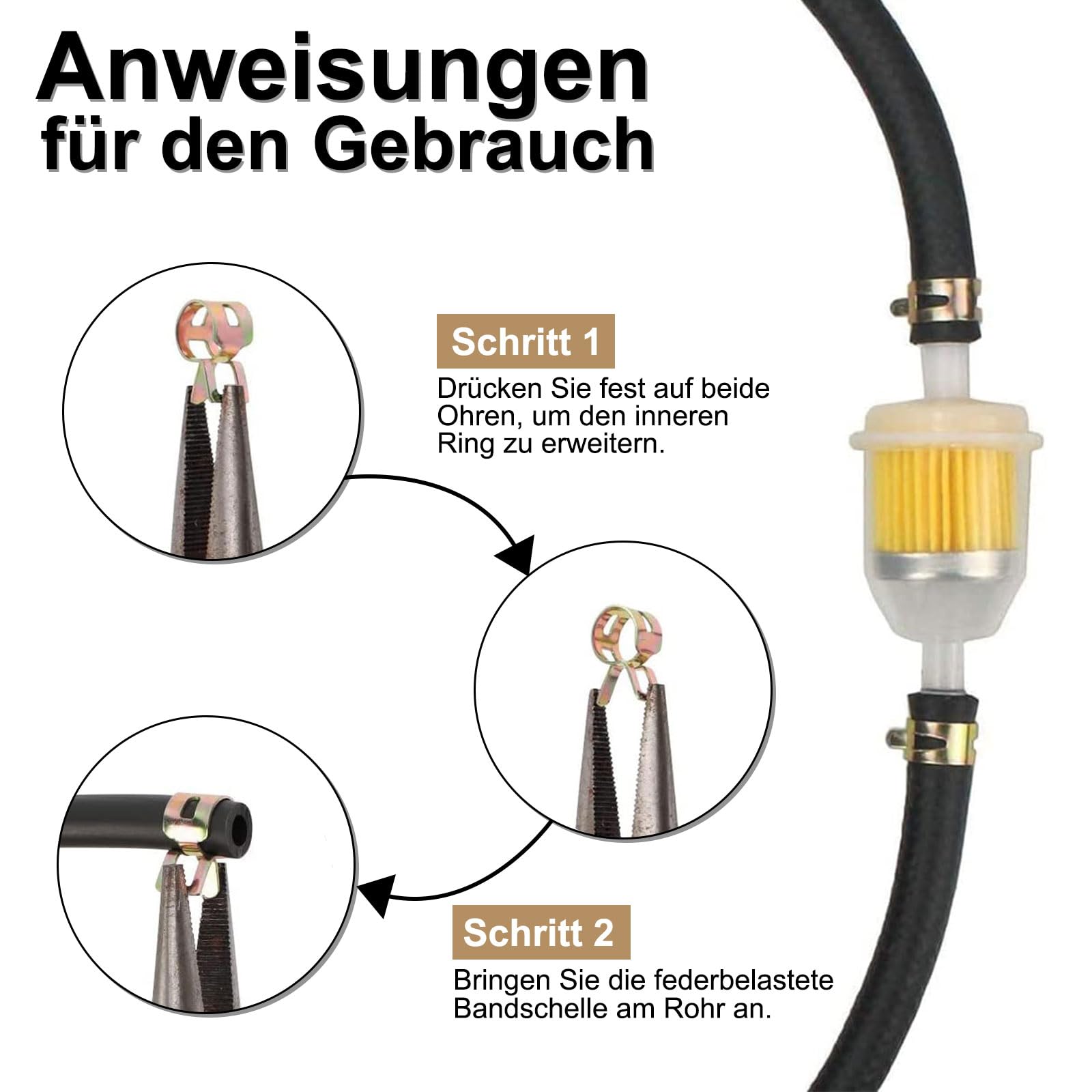 Tubo Benzina Ø6mm Con Fascette - Kit 1 Metro Per Moto E Auto - Foto 5