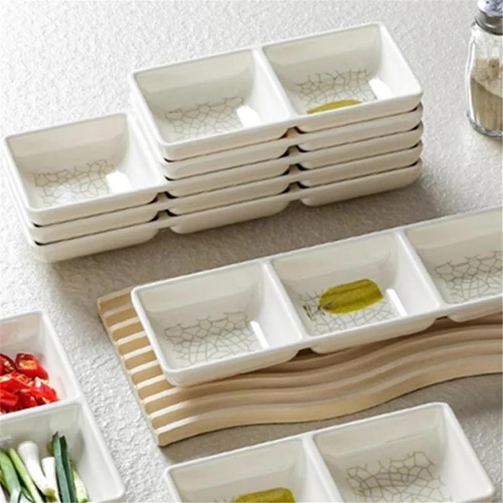 Ceramiczna miska na sos sojowy, prostokątne miseczki na sosy, keczup, sushi, przyprawy na sezoning, apetyzator, winegar, keczup (L)