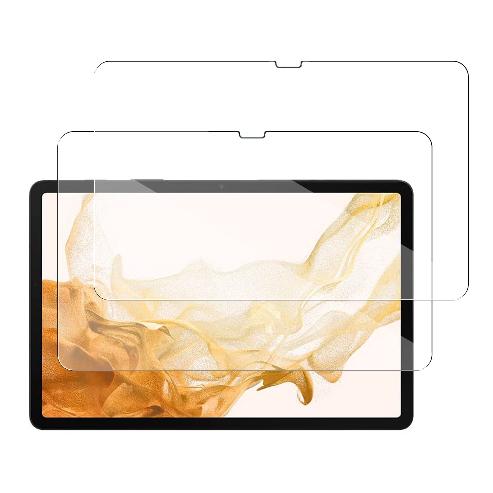 KZIOACSHScreen Protector for Samsung Galaxy Tab S8 Plus/S7 Plus/S7 FE 12.4 INCH, 9H Hardness Scratch-Resistant HD Clear Tempered Glass Shockproof Protective Cover for Galaxy Tab S8 Plus/S7 Plus/S7 FE