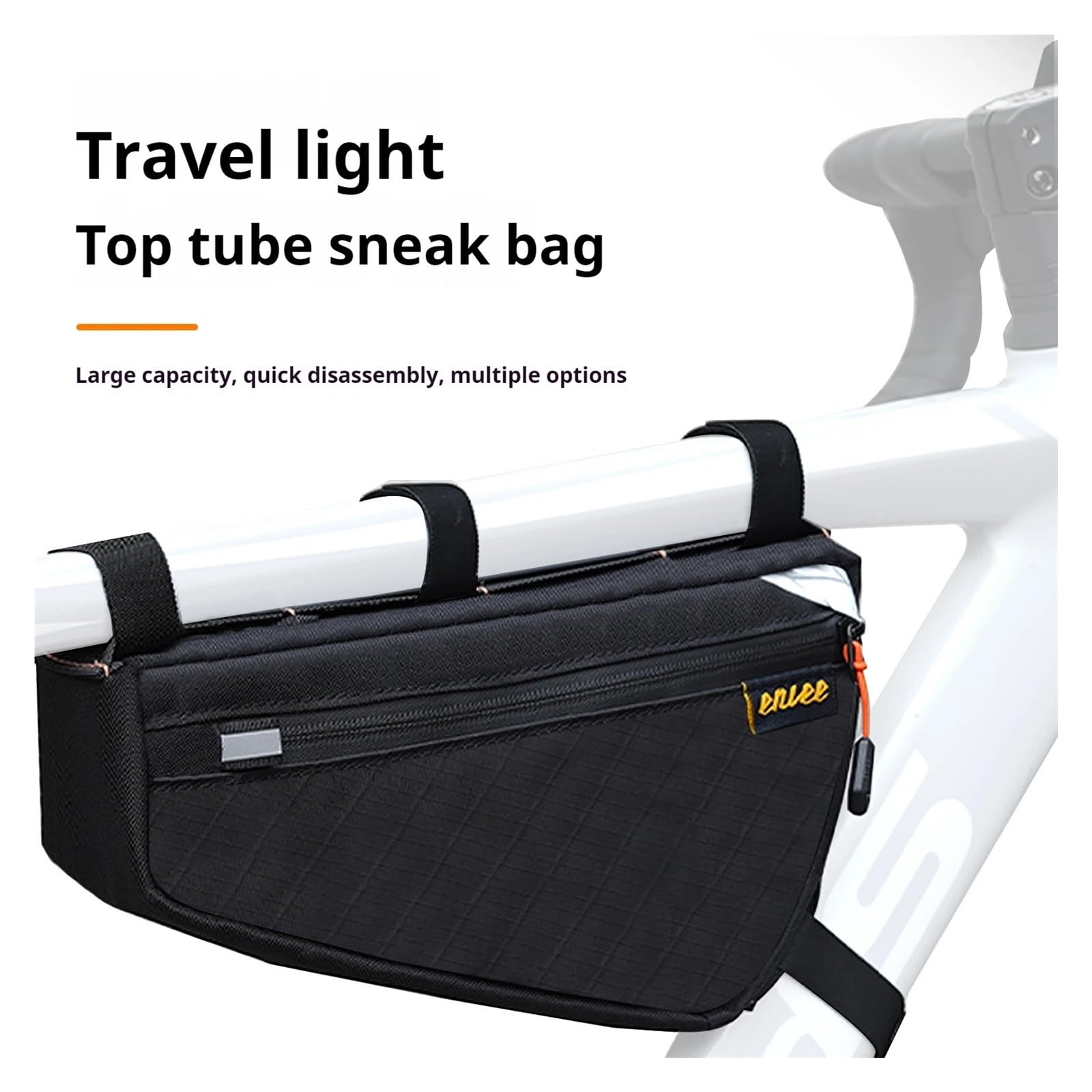Borsa da telaio triangolare for bicicletta impermeabile da 1 pezzo | Memorizza attrezzi da ciclismo e piccoli oggetti for gli spostamenti(QianXing White)