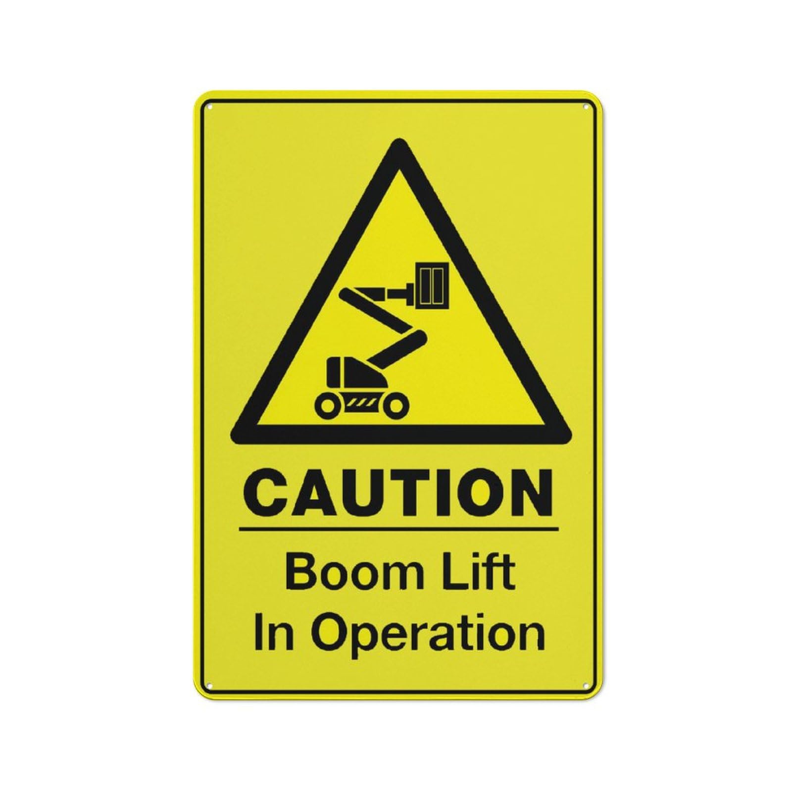 Caution Boom Lift In Operation Sign Warning Tin Sign Home Kitchen Farm Garden Garage Wall Decor 12X8Inch