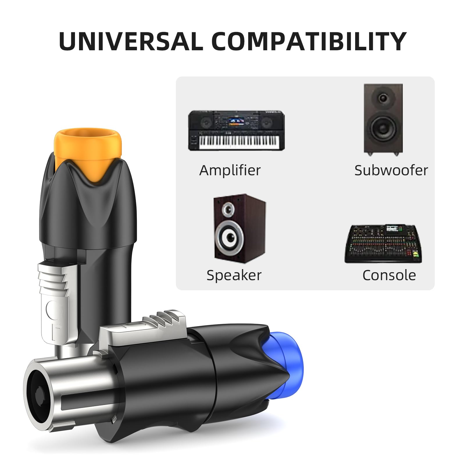 GCTBL 10Pack Connettore Speakon 4 Poli NL4FX Connettori Audio per Casse, Powercon Connector Cavo per Altoparlante Spinotto Casse NL4FC NL2FC Twist Lock