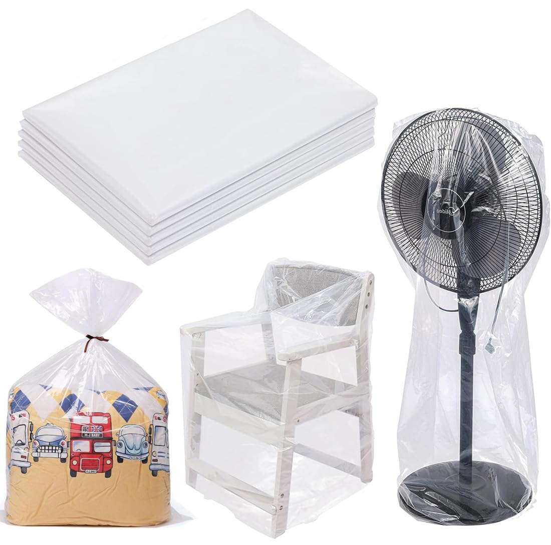 5 Pcs 100x130cm Extra Large Clear Plastic Storage Bags,Dustproof Plastic Bags Packaging Bags Big Giant Jumbo Huge Plastic Storage Bags for Luggage Suitcase Furniture Blanket Clothes Toys Bags