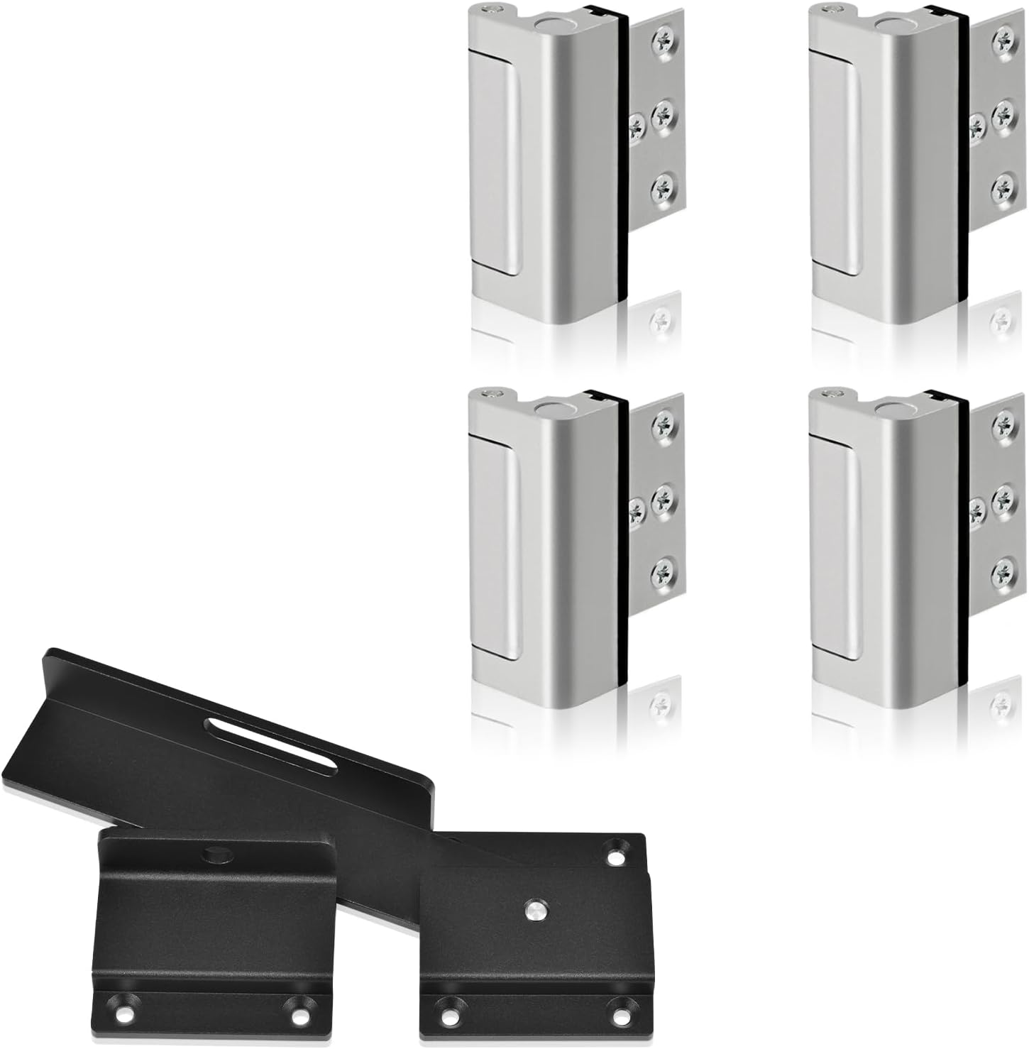 Home Security Door Reinforcement Lock Childproof, Add Security to Home, Prevent Unauthorized Entry. 7.0" Flip Gate Latch Lock with Padlock Hole, 3.5mm Aluminum Alloy Adjustable Door Latch for Fence, S