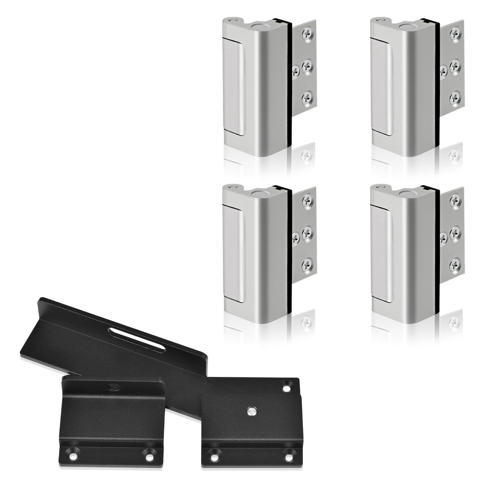 Home Security Door Reinforcement Lock Childproof, Add Security to Home, Prevent Unauthorized Entry. 7.0" Flip Gate Latch Lock with Padlock Hole, 3.5mm Aluminum Alloy Adjustable Door Latch for Fence, S