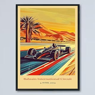 Vintage F1 Racing Bahrain International Circuit 4 AVRIL 2004 Poster, Race Car Print, Vintage Car Racing Poster, Race Fan Gift, Executive Office Decor, F1 Gift Idea uH9WVZ