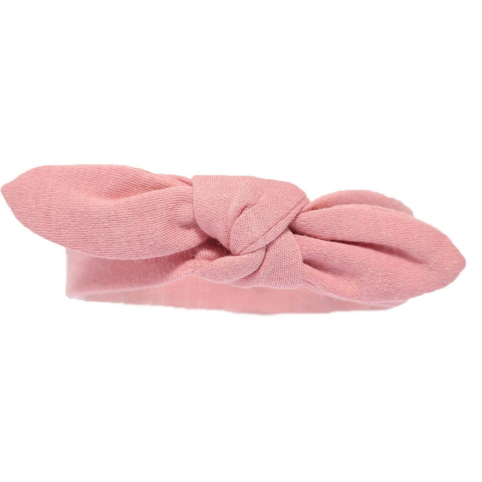 Mini Mart Online Limited 4Hb88-Rose Baby 'Knotty' Bow White Rose Pink Headband 0-6 Months