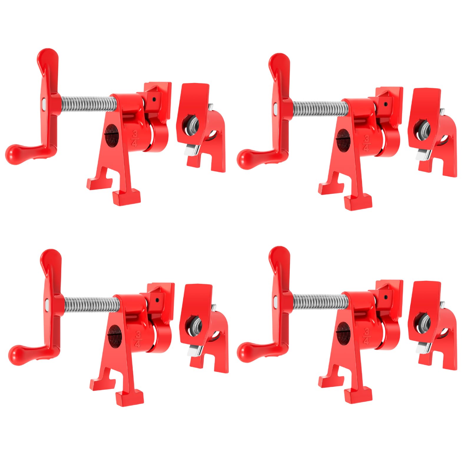 4 abrazaderas de tornillo de tubo, abrazadera de metal de 3/4 pulgadas, abrazadera de tubo, abrazadera de madera, abrazadera de cuerpo, kit de herramientas manuales para carpintería, manguera, tubo