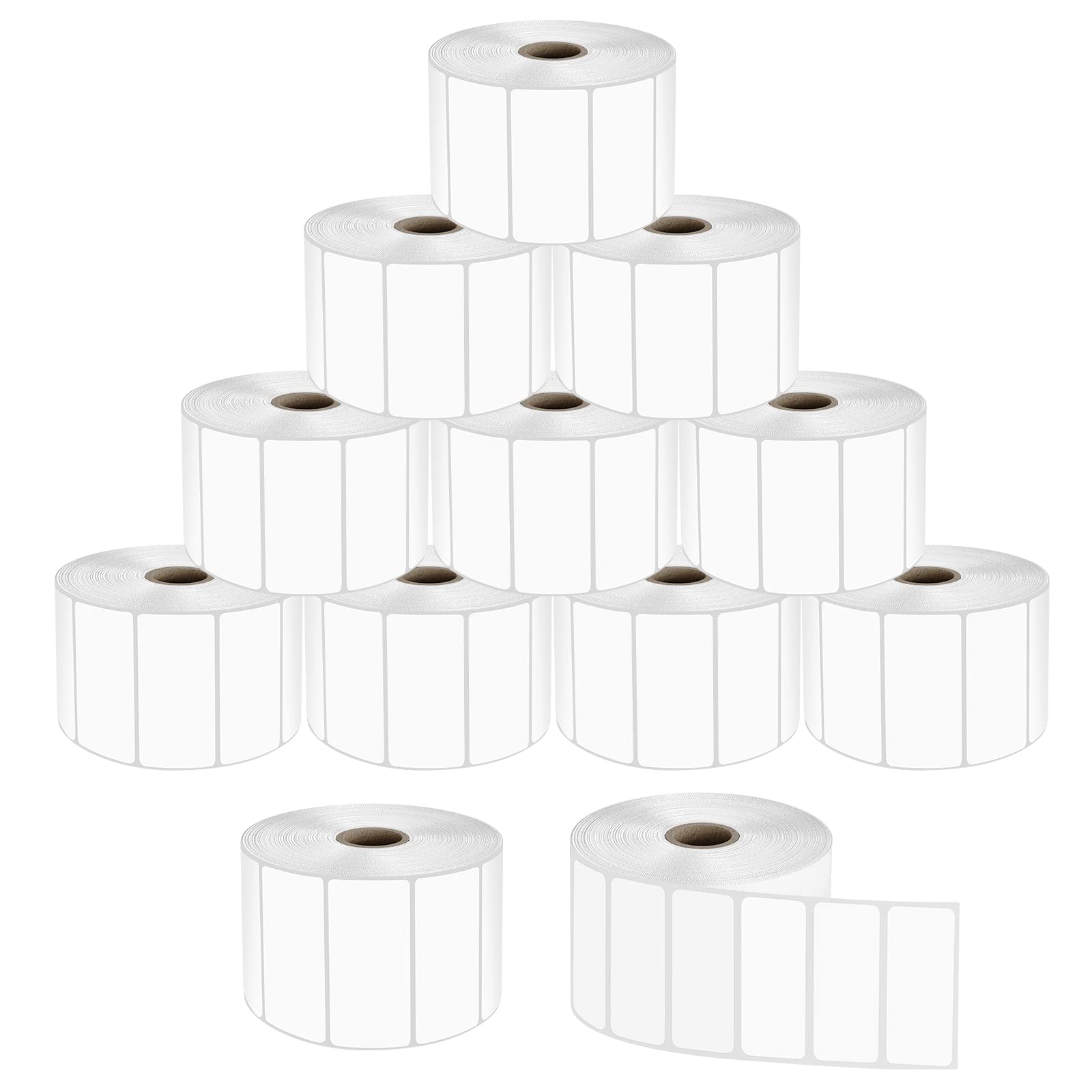 9527 Product Etiquetas adhesivas térmicas directas de 2 x 1 pulgada, 1000 etiquetas por rollo (12 rollos)