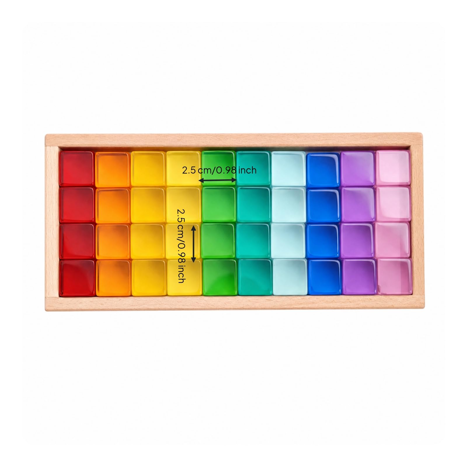 40 Pezzi Sensoriali con Vassoio in Legno Sicuro Set di Blocchi Sensoriali Sensoriale Giocattolo Educativo per Sale Giochi