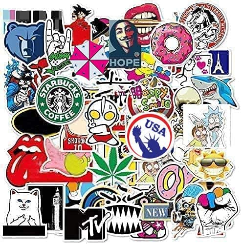 100 Pack Random No-Duplicate Stickers Water Bottles Laptop Car Hydroflasks Phone Motorcycle Guitar Skateboard Computer Vinyl Sticker Waterproof Cute Aesthetic Trendy Decals for Teens Boys Girls Adults