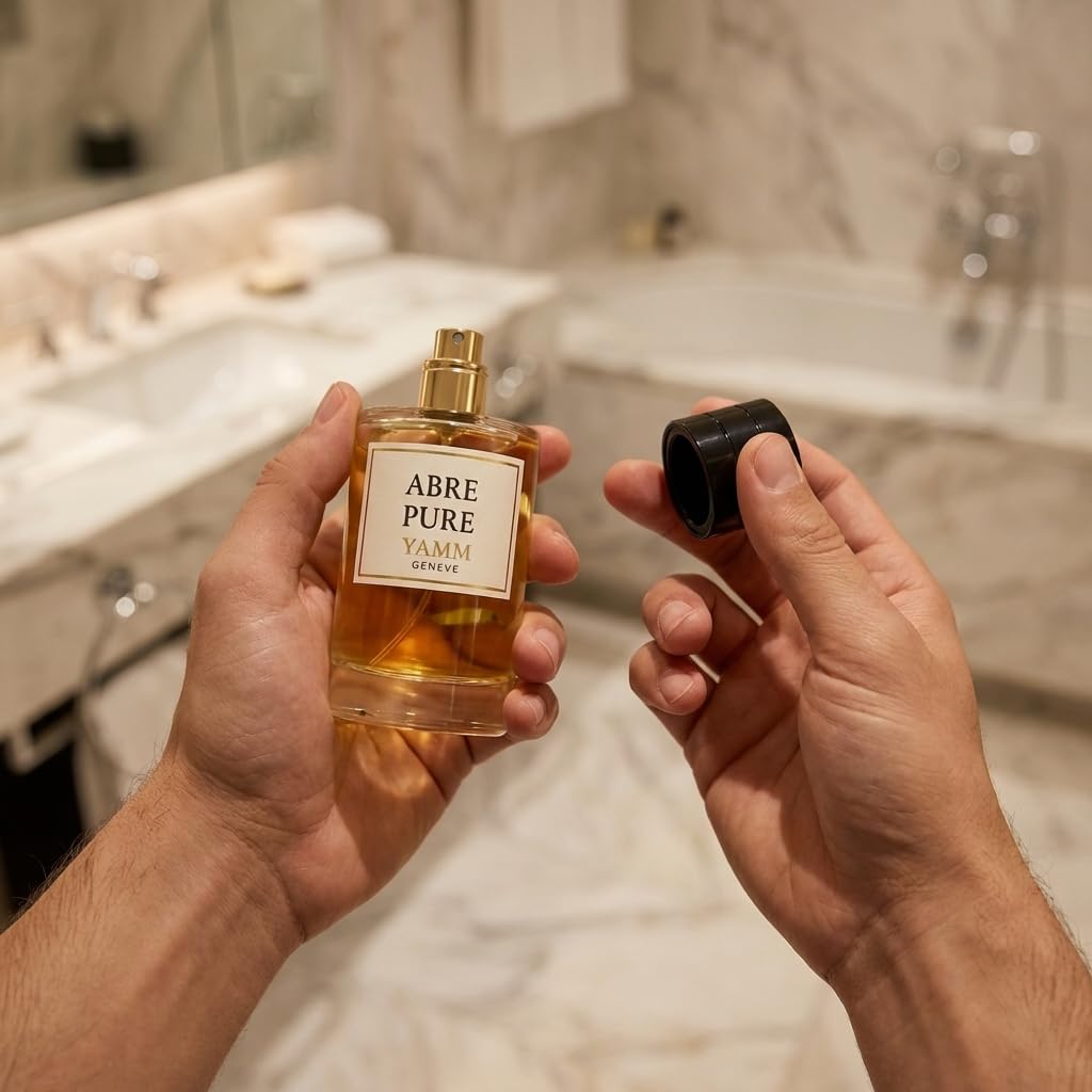 Abre Pure – Extrait de Parfum Mixte – Fruits & Musc – 50 ml | Accord fruité musqué, éclatant et enveloppant, à la tenue durable, avec agrumes, fruits mûrs, vanille et musc blanc.