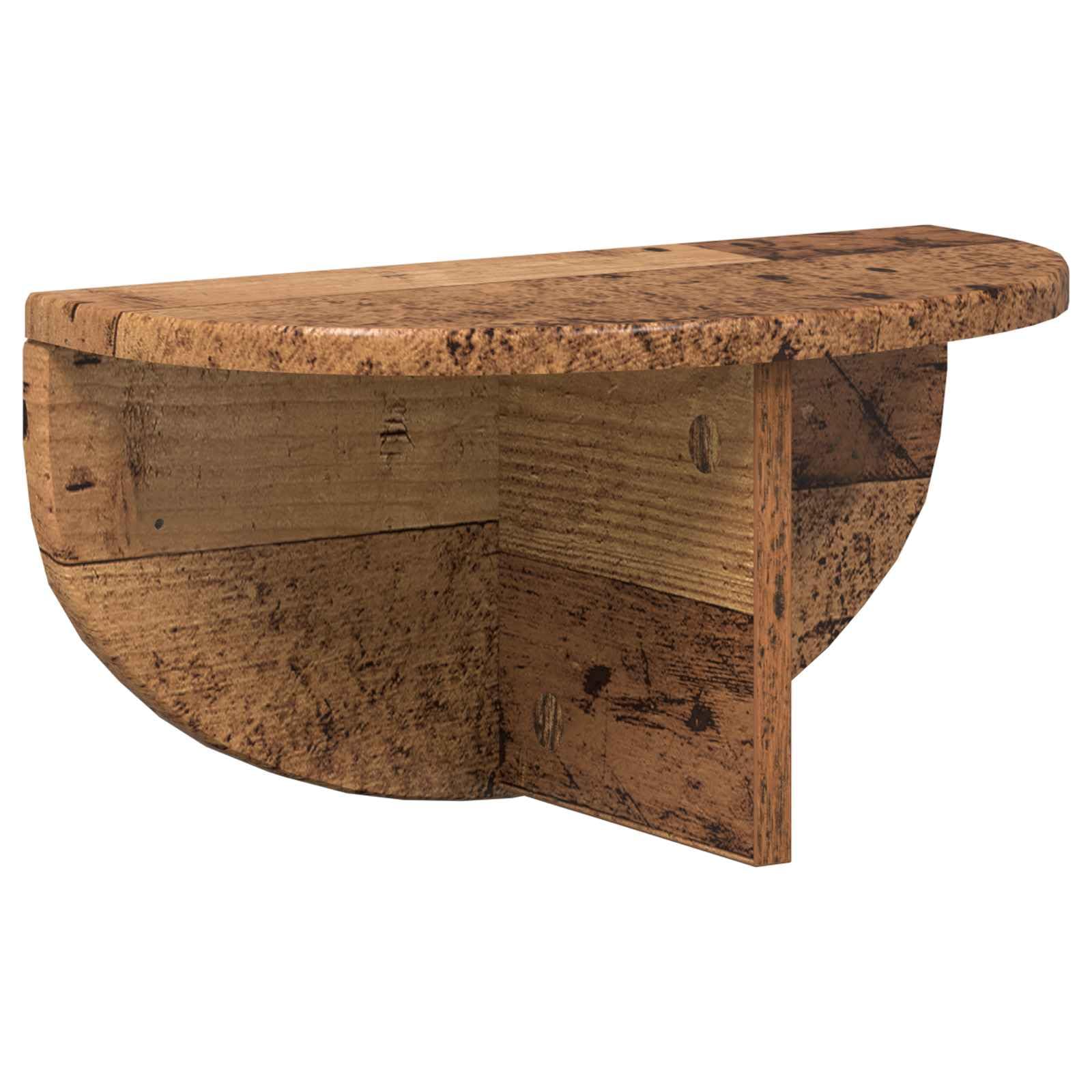 Regał ścienny, zestaw 2 sztuk, wygląd starego drewna, 38 x 19 x 19 cm, materiał drewnopochodny, wiszące półki do montażu na ścianie, uniwersalna półka ścienna, oszczędność miejsca do