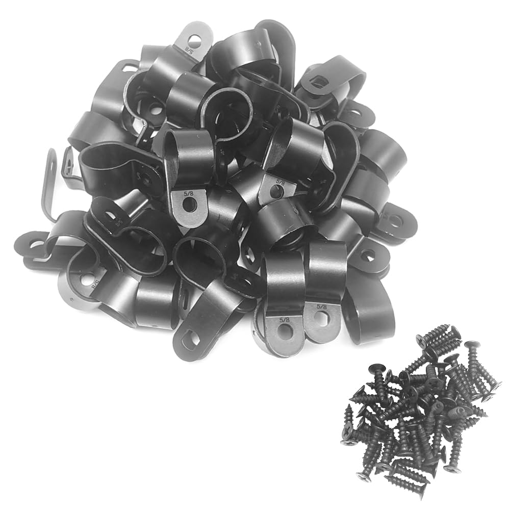 Cable Clamp R-Type Cable Clip Wire Clamp 1/4-inch Nylon Screw Mounting Cord Fastener Clips with Screws for Wire Management - 50 Pcs Cable Clamps + 50 Pcs Screws — Amazon image 11