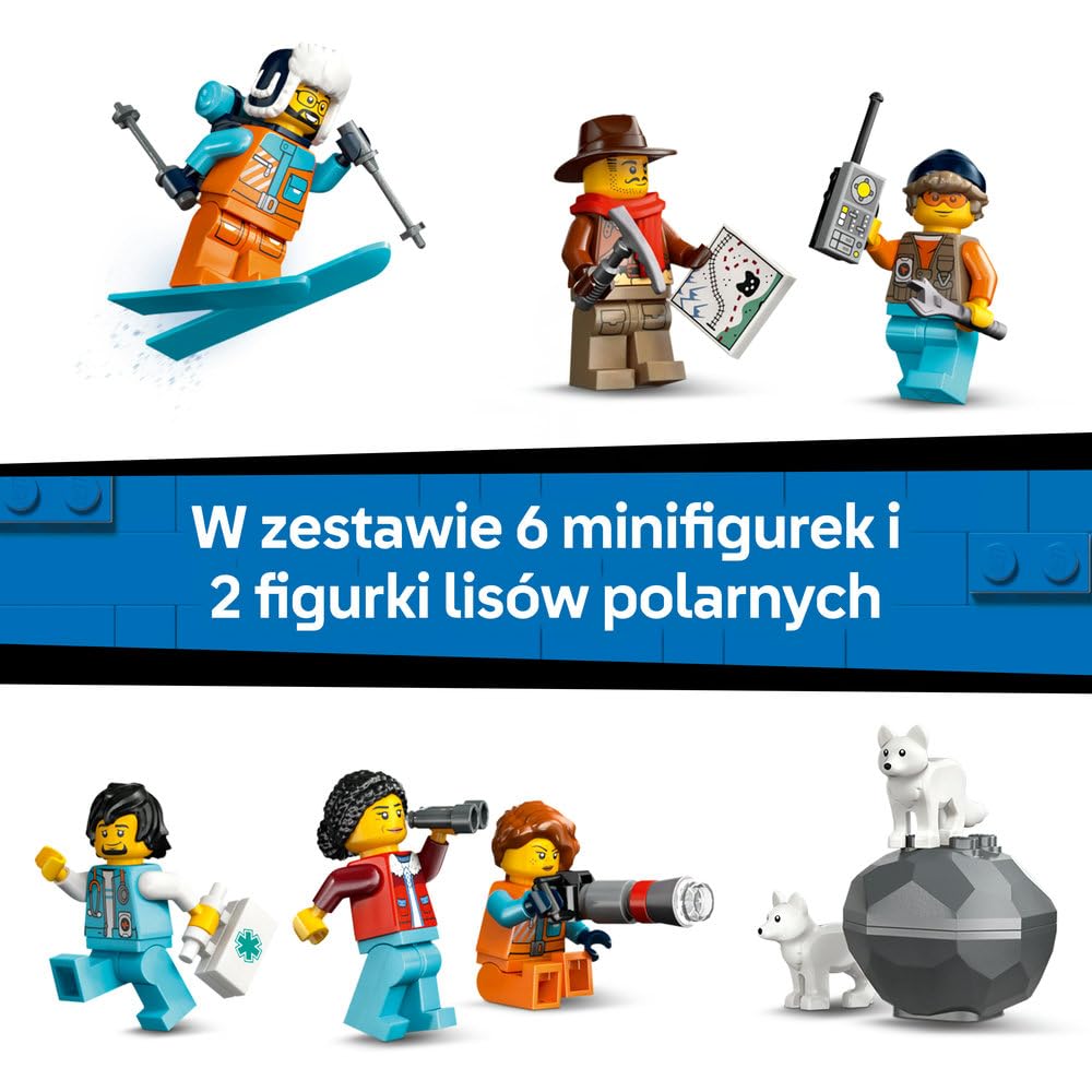 LEGO City Ekspres polarny arktycznych odkrywców 60470 | Kolejka, duży zestaw klocków konstrukcyjnych, prezent dla chłopca i dziewczynki 7+, Powered Up, 1517 elementów