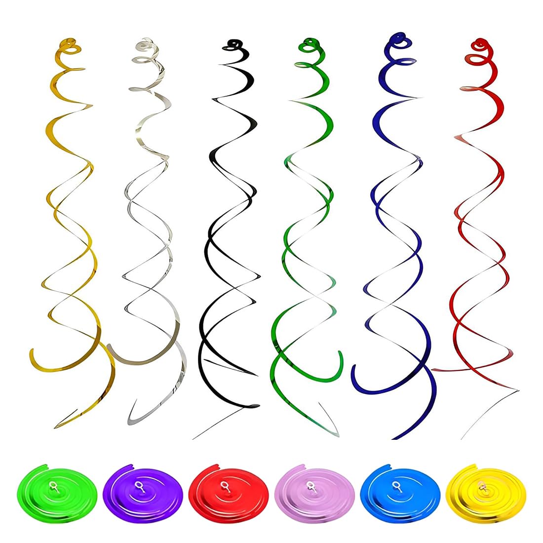 18 pezzi Decorazioni Feste Appendere a Spirale, Decorazioni Soffitti a Spirale, Riutilizzabili Stelle Filanti a Spirale, Ghirlanda a Spirale per Baby Shower,Matrimonio,Forniture Bomboniere