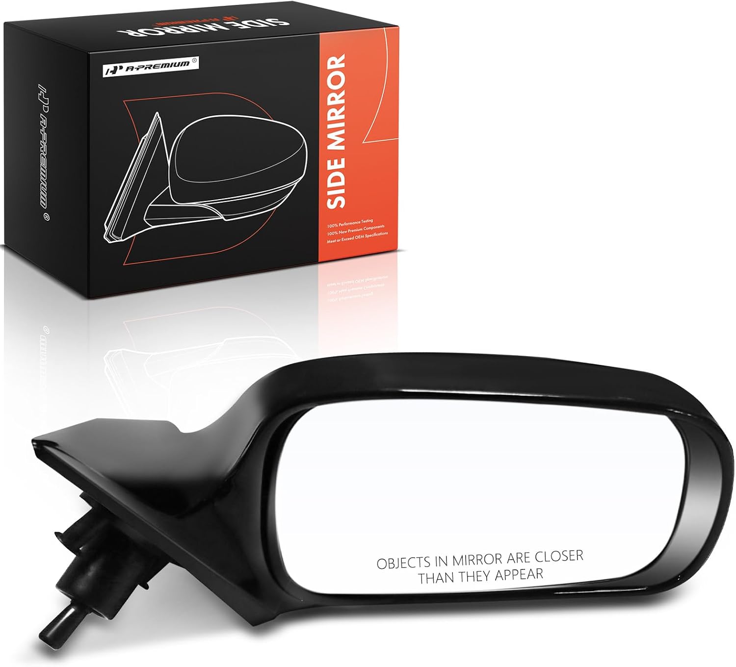 A-Premium Passenger Side Manual Door Mirror - Compatible with Toyota Camry 1997 1998 1999 2000 2001 - Non-Heated Manual Folding Black Outside Rear View Mirror