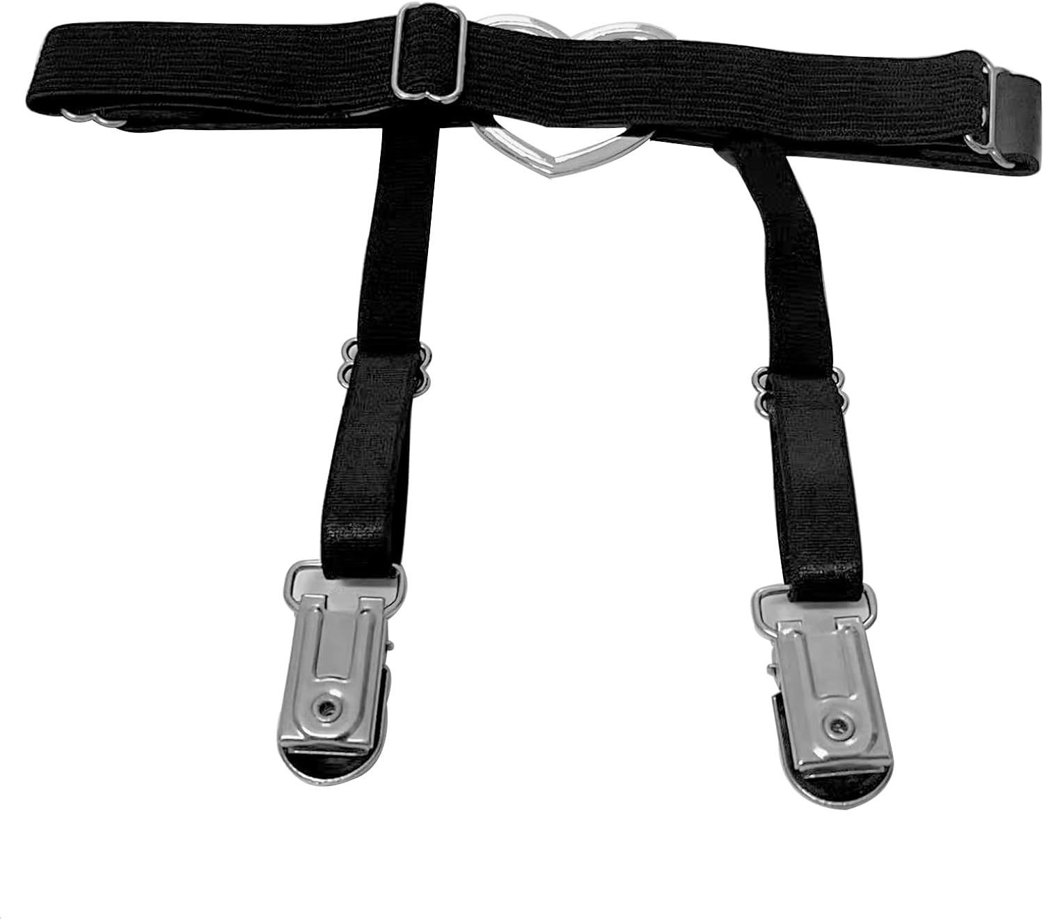 1 Pairs Heart Leg Garters,Thigh-High Garter Belt for Women's Stocking,Punk Rock Goth Accessories Straps (Black) - Image 3