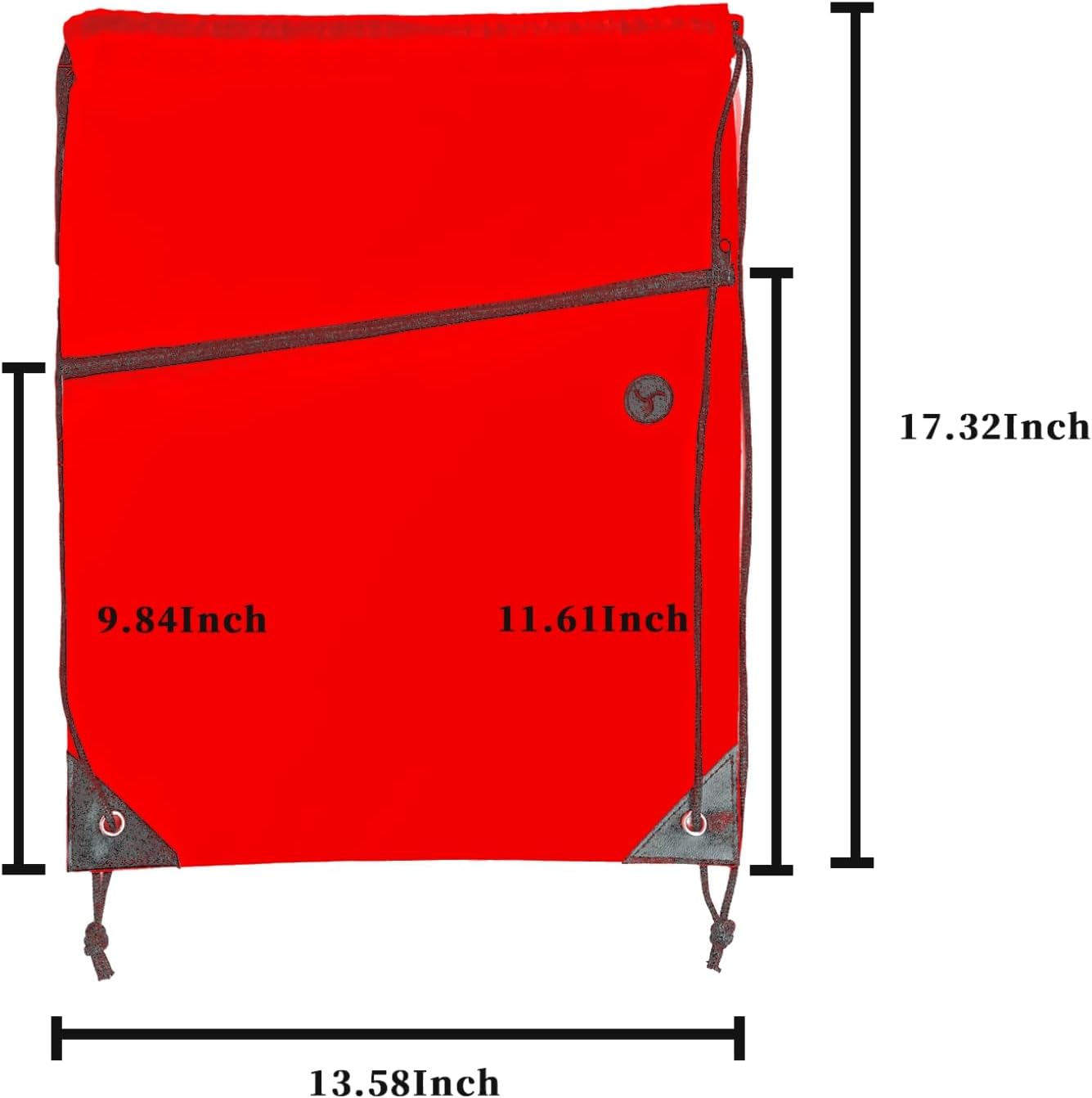 CODOBON Lightweight Drawstring Backpack with 2 Compartments – Holds 14" Laptop & Shoes | Foldable to Phone Size, Zip Pocket with Cable Port | Economical for Gym, Travel, Men Women (20, Red) - Image 4