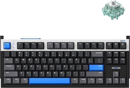 IQUNIX EZ80 Hall Effect Gaming Keyboard Wired, 75% Magnetic Keyboard with Rapid Trigger, RGB Backlit Hot-Swappable Linear Switches, Aircraft-Grade Aluminum Body Magnetic Jade Pro