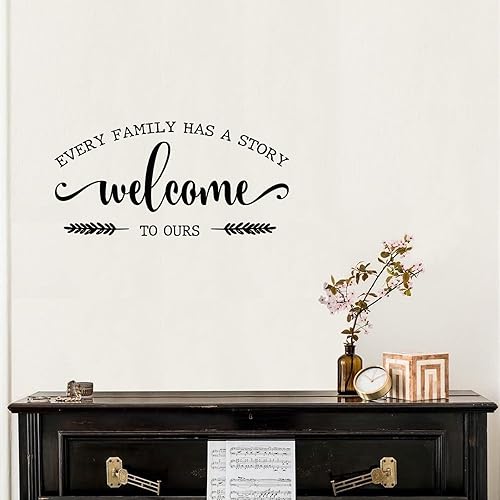 Miniatura 4 de Every Family Has A Story Welcome to Ours - Calcomanías murales para decoración del hogar, calcomanías de pared para maleta, dormitorio, botellas,