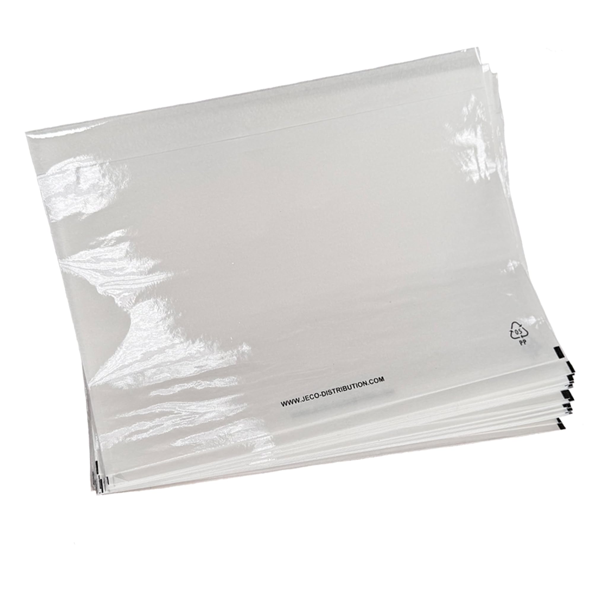 JECO - Lot de 500 Pochettes A5 porte-document adhésives transparentes, pochettes dexpéditions autocollantes 225 x 165 mm pour colis