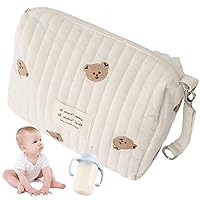 Vista 6 de Bolsa de pañales organizadora de gran capacidad, portátil, de algodón, organizador de pañales para cochecitos, bebé niña