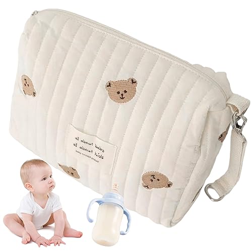 Miniatura 6 de Bolsa de pañales organizadora de gran capacidad, portátil, de algodón, organizador de pañales para cochecitos, bebé niña