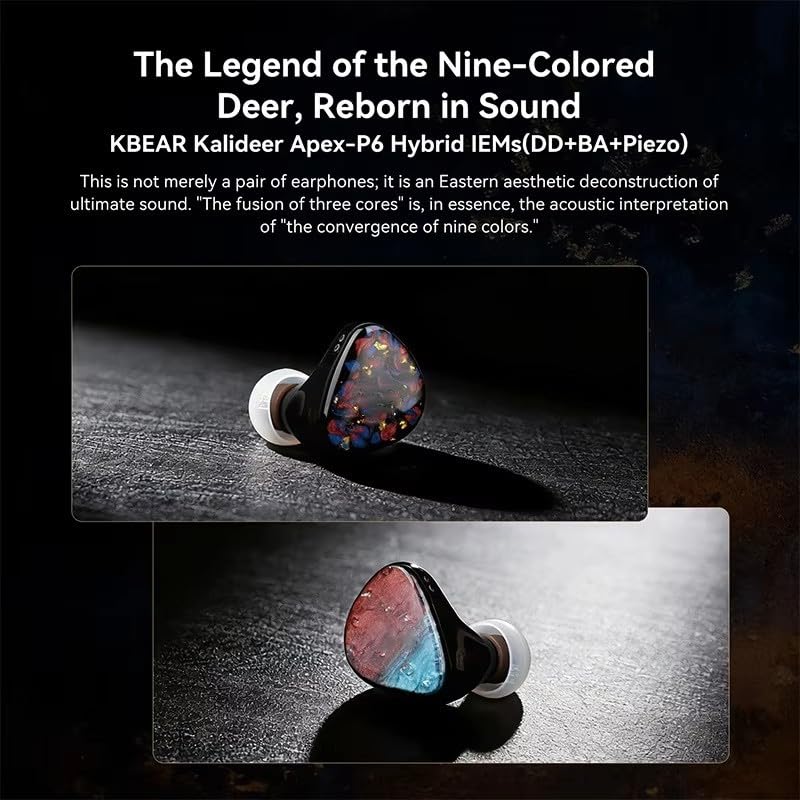 Per auricolari IEM ibridi, monitor in-ear HiFi con triplo driver stampato in 3D, qualità del suono superiore, isolamento acustico per audiofili (colorati)