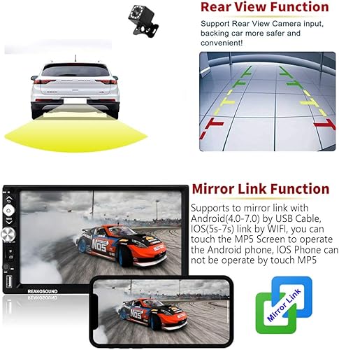 Miniatura 13 de Hikity Estéreo Android para automóvil de 10.1 pulgadas, pantalla táctil, radio de coche, receptor de audio de coche de doble DIN con navegación