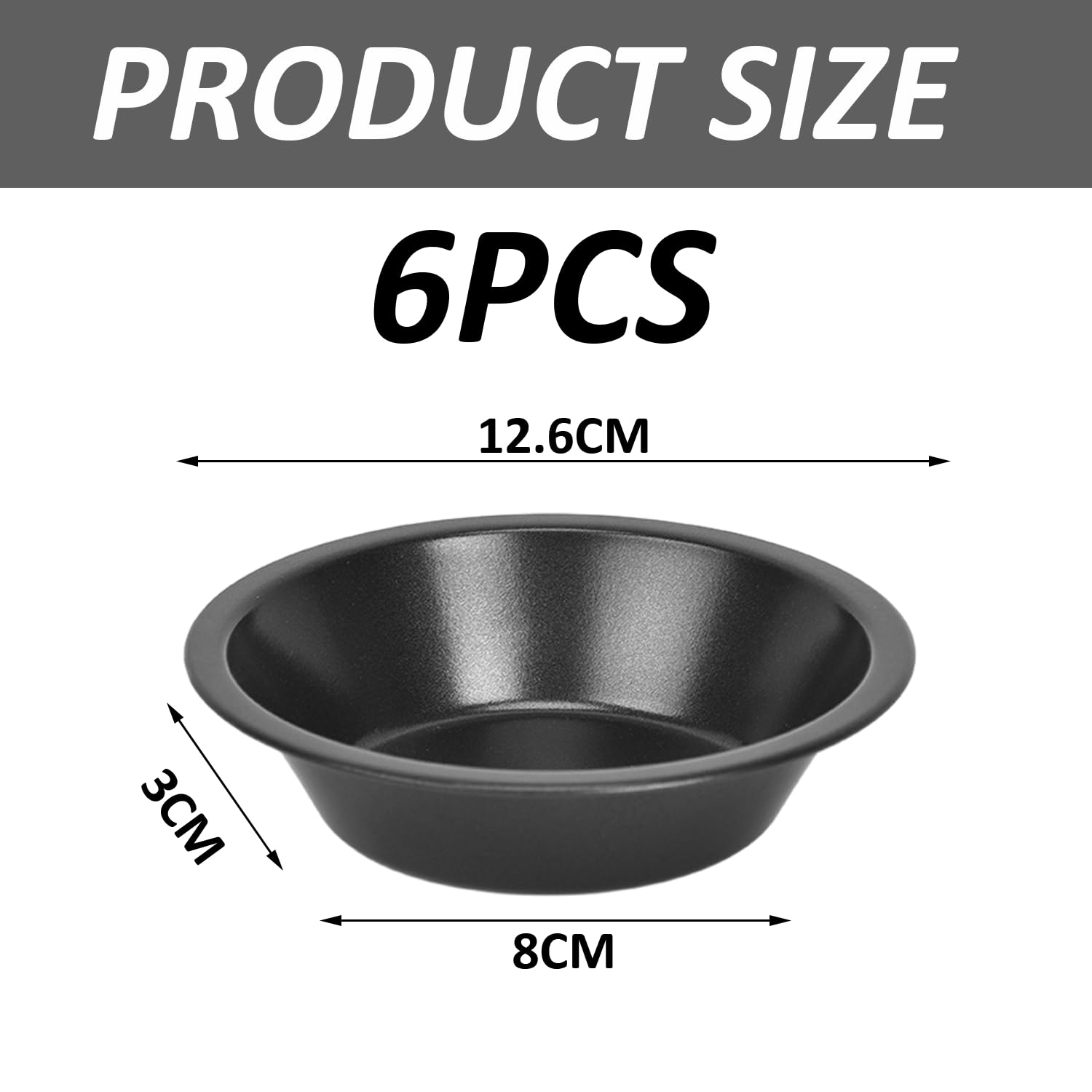 6 małych foremek do ciast, osobistych talerzy do ciasta, aluminiowe talerze do ciasta, pieczone w piekarniku, specjalne talerze do pieczenia (12 x 8 x 3)