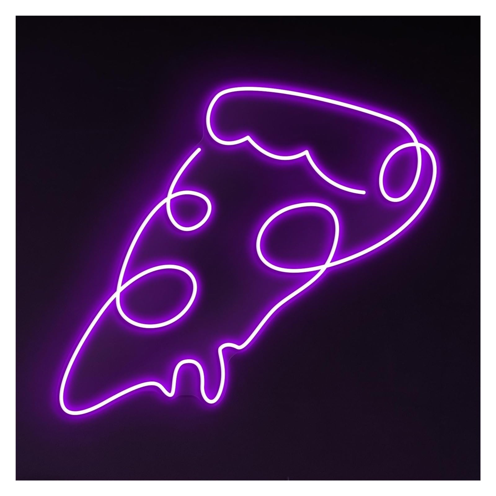 Hanging Art Neon Signs Pizza Slice Neon Sign, Suitable For Kitchen Decor With Brightness Adjustable 35cm(Purple)